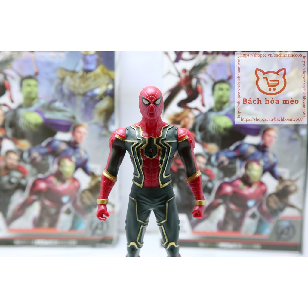 Mô hình người nhện Spider Man phiên bản Avengers đèn led cao 18cm