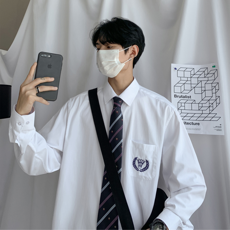 ♞AFF LIGA♞ Áo Sơ Mi Đồng Phục Tay Dài Thời Trang Cho Cặp Đôi