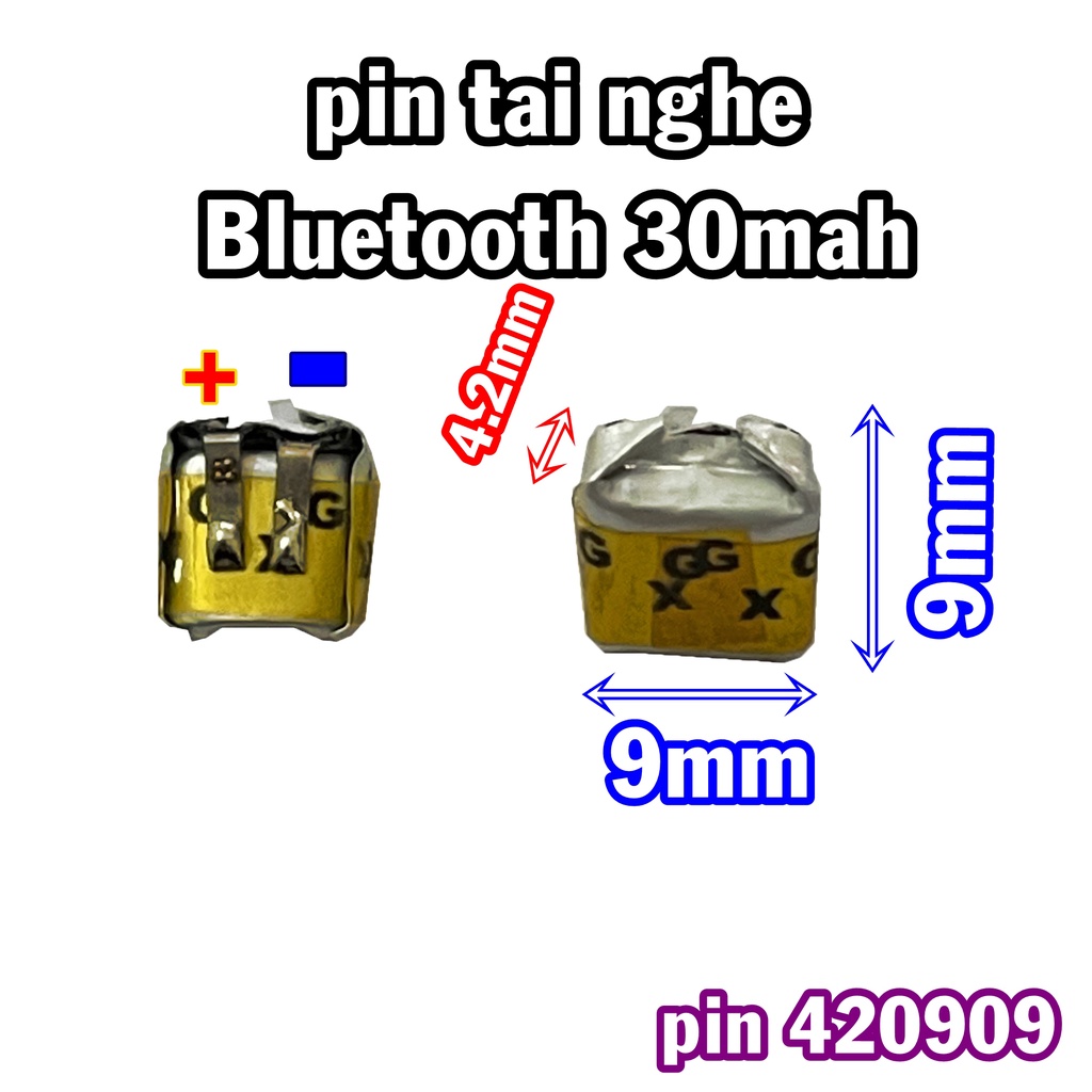 Pin Lipo 3.7V 420909 30mAh dùng cho tai nghe bluetooth - shop có video hướng dẫn thay pin