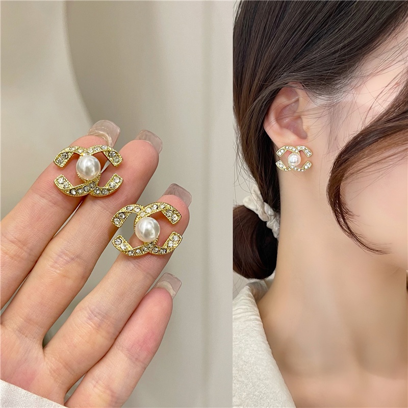 Bông Tai Mạ Bạc 925 Đính Ngọc Trai Đơn Giản Dễ Phối Đồ Hợp Thời Trang