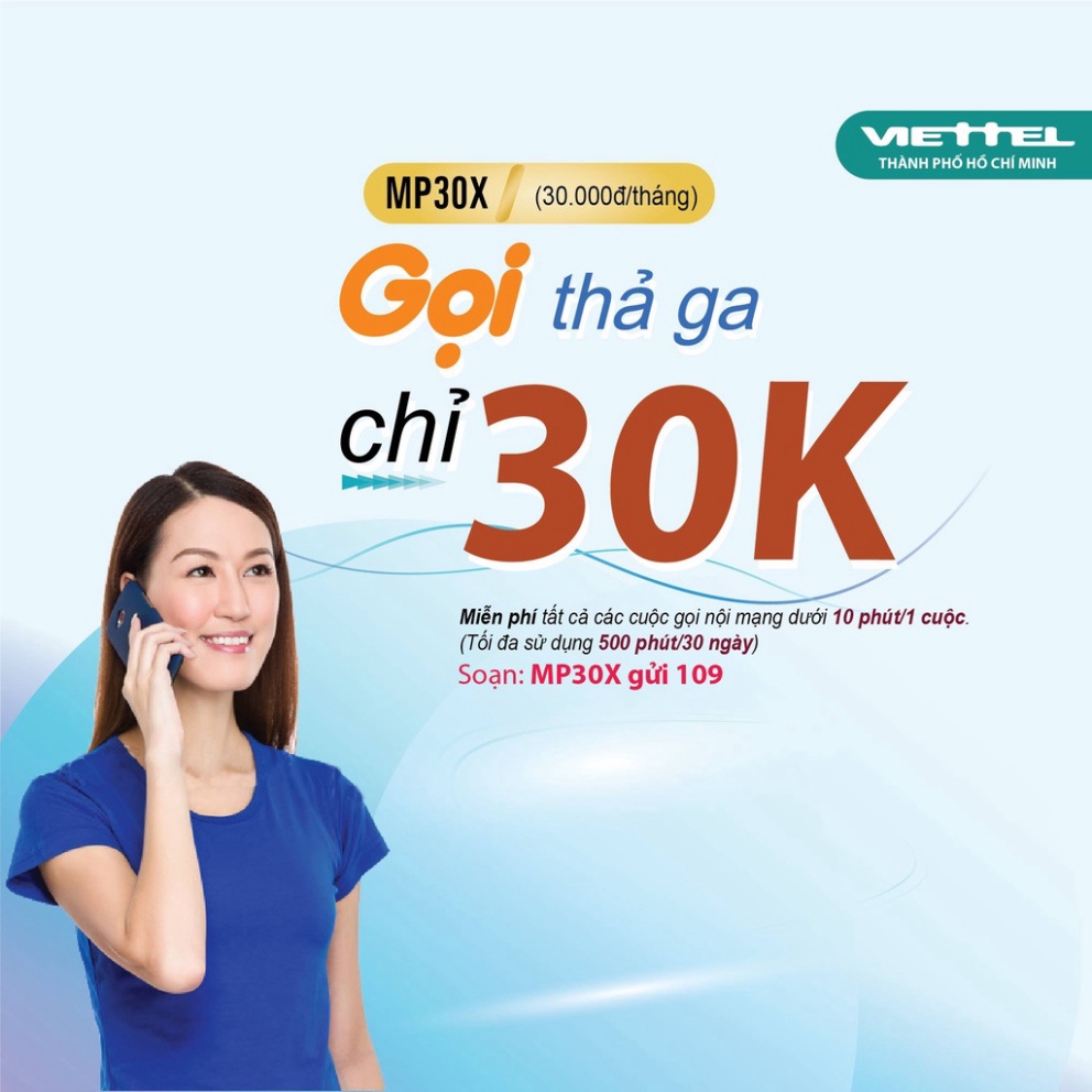 Sim 4G Viettel MP30 gọi thả ga chỉ 30K