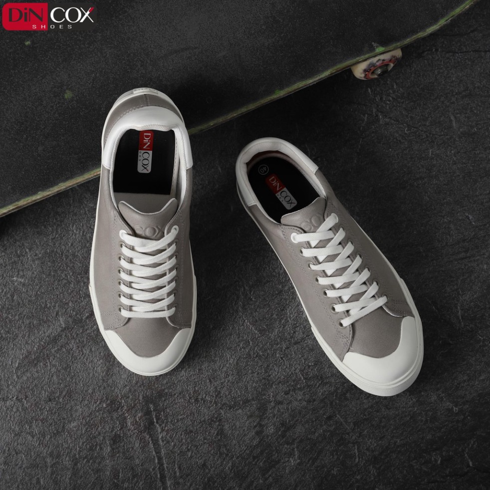 Giày Sneaker Da Nam DINCOX C13 Cách Điệu Sáng Tạo Grey/White