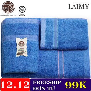 Set 3 khăn tắm, khăn gội, khăn mặt luxstay - 100% cotton