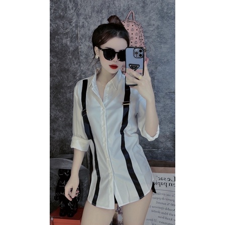 Aod sơ mi hai viền điểm đen siêu đẹp cháy phố hết nước chấm