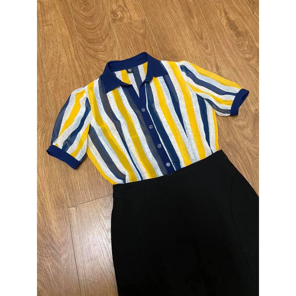 Bộ áo trali, chân váy uni size S