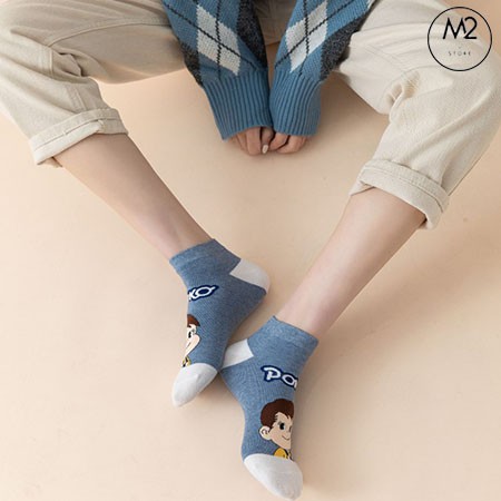 Combo 5 Đôi Tất Vớ Nữ Cổ Ngắn In Hoạt Hình Nhật Bản Dễ Thương TNG37