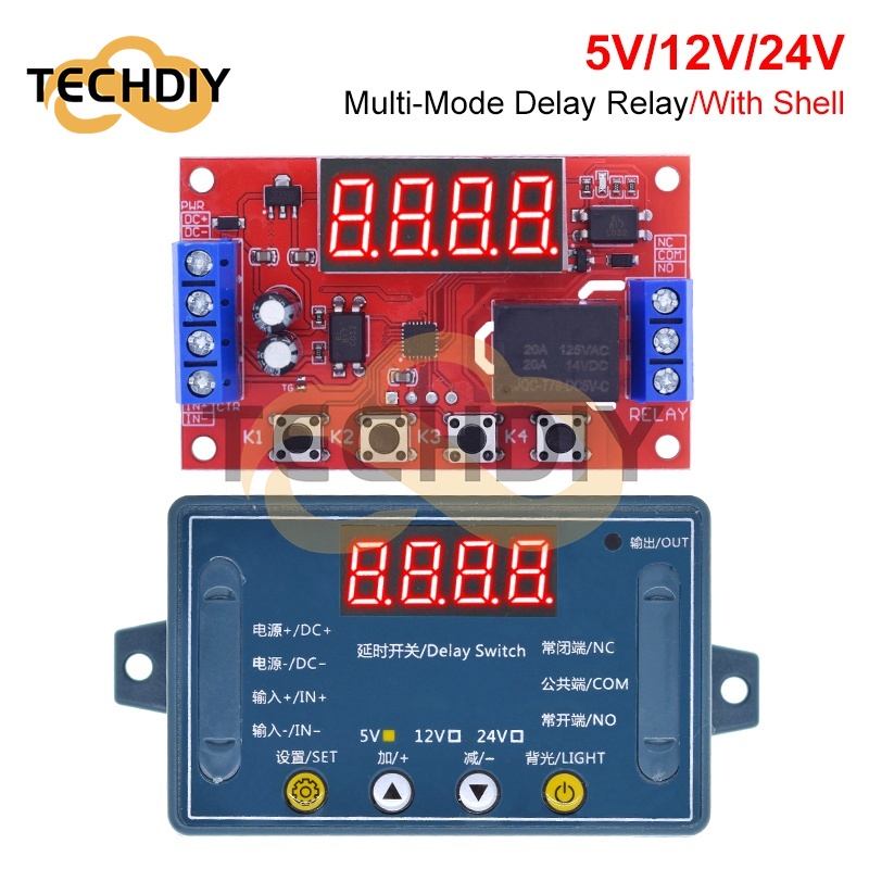 Mô Đun Rơ Le DC 5V 12V 24V 10A Điều Chỉnh Thời Gian 32 Chế Độ