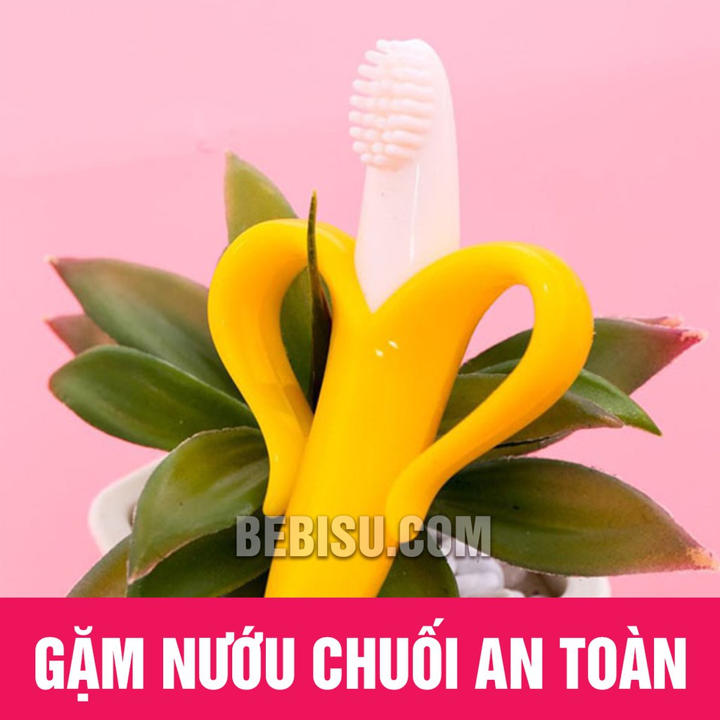 [Xả Kho Giá Sỉ] Gặm Nướu Chuối Mỹ 2 In 1 - Giảm Ngứa Lợi, Làm Sạch Miệng Cho Bé | Shop Mẹ và Bé Giá Sỉ 24h