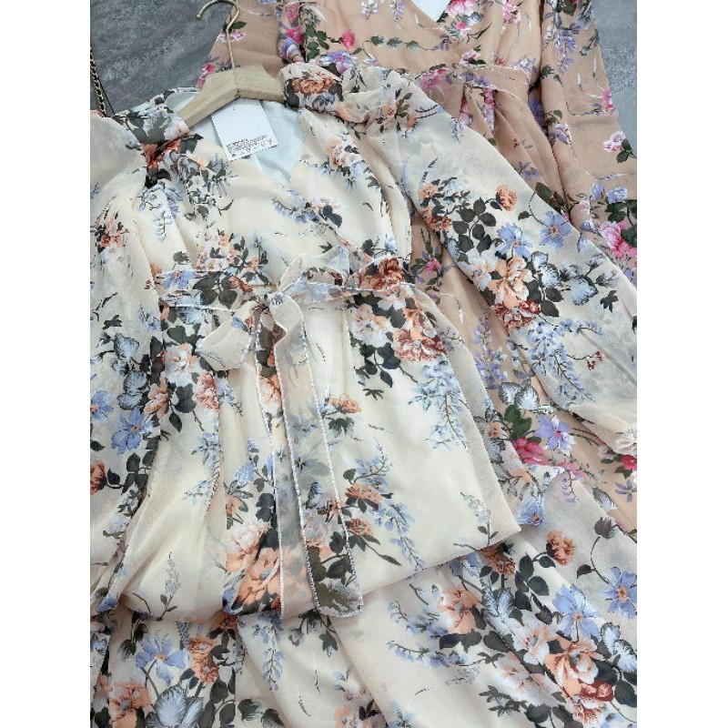 VÁY HOA 3D CỔ V DÁNG MAXI | BigBuy360 - bigbuy360.vn