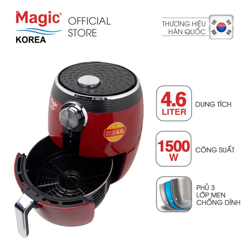 Nồi chiên nướng chân không Magic Korea A-802 4.6L - Đỏ