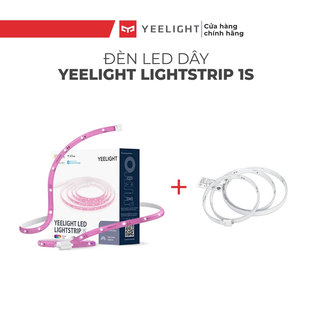 Đèn led dây 16 triệu màu Yeelight Lightstrip 1S và bộ led dây thông minh mở rộng 1m - BH 12 tháng