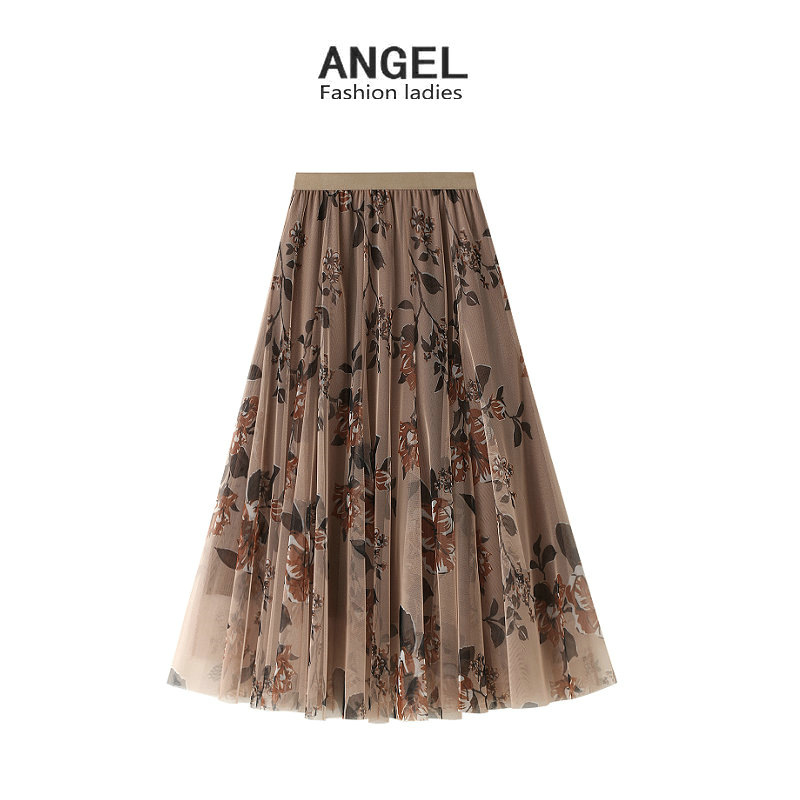 Chân Váy Hoa Dài Chữ A Lưng Cao Phối Lưới Xếp Li Thời Trang 2020 | BigBuy360 - bigbuy360.vn