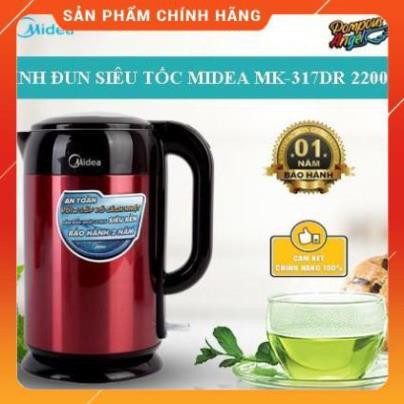 [FreeShip] Bình đun nước MIDEA MK-317DR 1.7L chính hãng (vthm9) Huy Anh