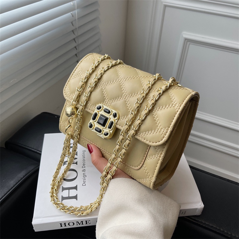 IELGY Túi Đeo Chéo Dáng Vuông Nhỏ Màu Trơn Thời Trang Cho Nữ