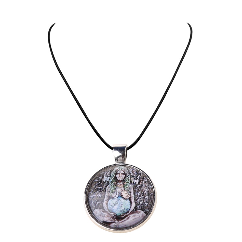 Mặt Dây Chuyền Hình Tượng Nữ Thần Của Mẹ Trái Đất Xanh Lá Millennial Gaia