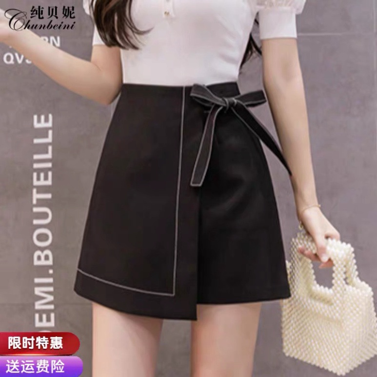 Chân váy nữ ngắn chữ A xòe,chân váy đen trơn chỉ nổi đính nơ, chân váy công sở lưng cao cá tính siêu đẹp cv463 | BigBuy360 - bigbuy360.vn