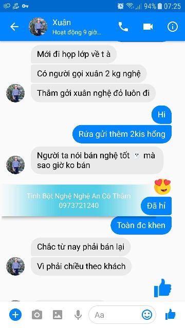 0.5 KG TINH BỘT NGHỆ NGHỆ AN CÔ THẮM