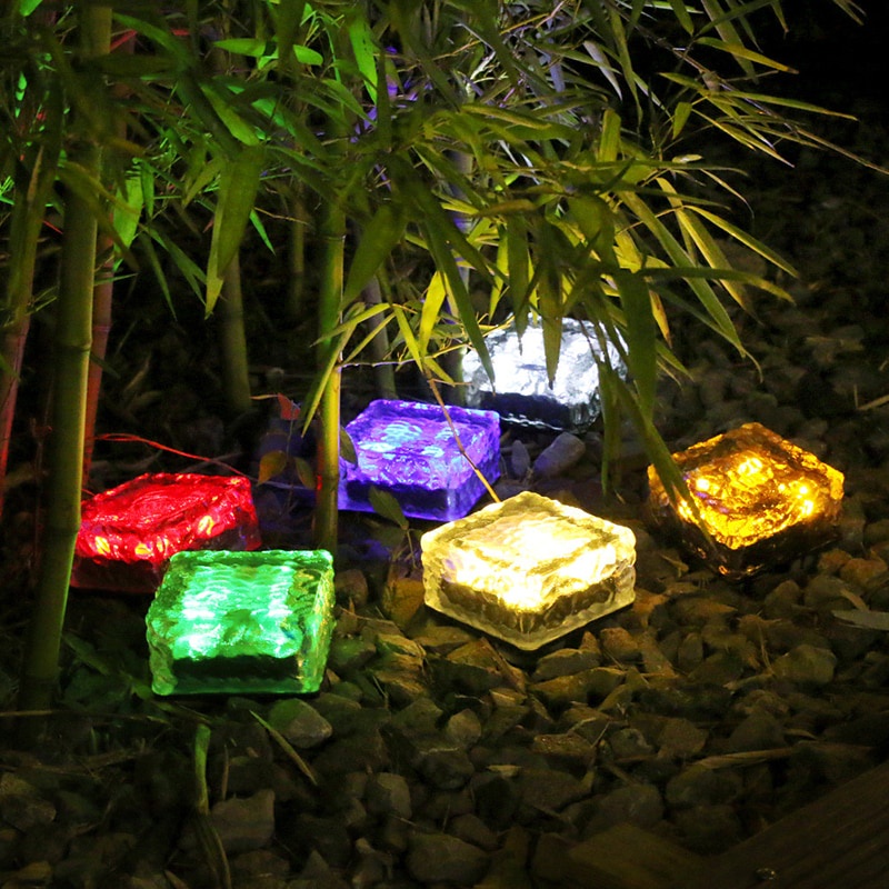 Đèn LED Hình Viên Gạch Năng Lượng Mặt Trời Trang Trí Sân Vườn/ Cầu Thang/ Lối Đi Ngoài Trời Tiện Dụng
