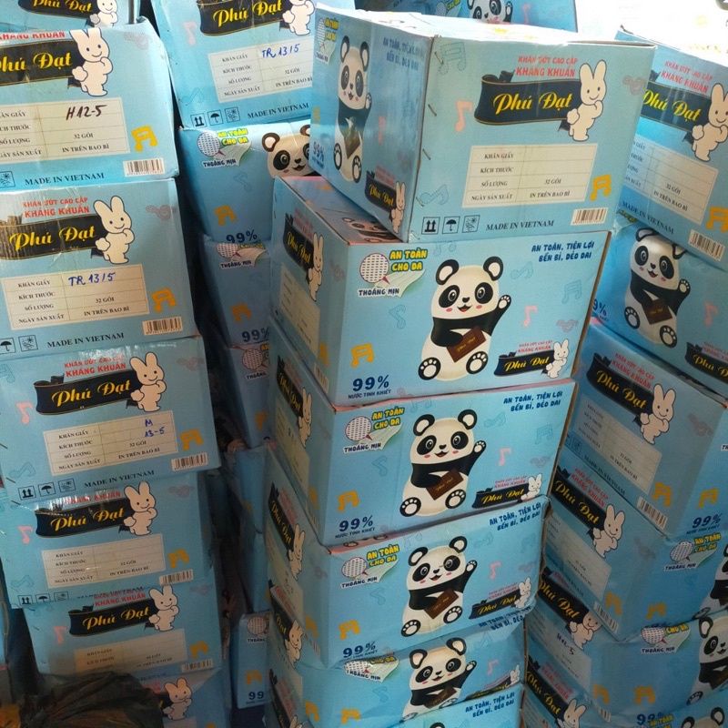 Khăn ướt Phú Đạt hình gấu gói 120 tờ hàng chuẩn
