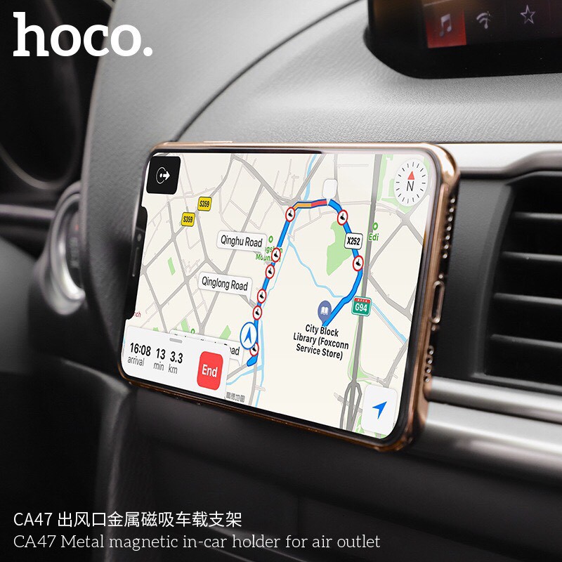 Hoco CA47 Bộ Đế Hít Nam Châm Giá Đỡ Điện Thoại Trên Xe Hơi, ô tô 360 Độ - Giá Đỡ Điện Thoại Thanh Điều Hòa | BigBuy360 - bigbuy360.vn