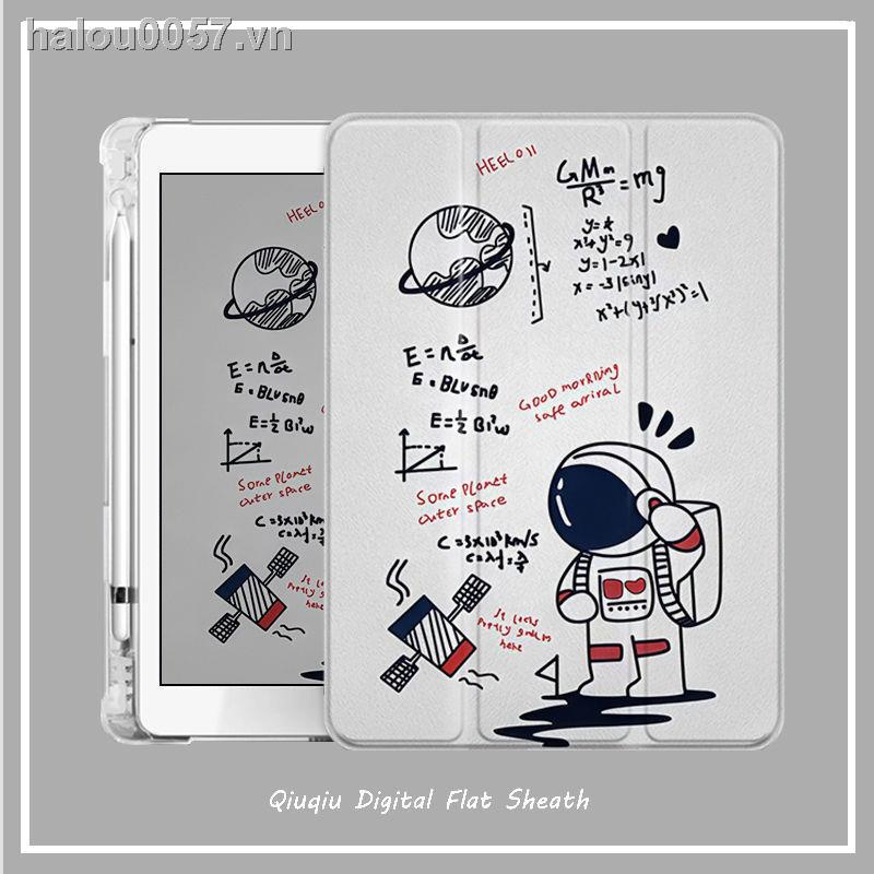 Ốp Máy Tính Bảng Ba Gập Ba Có Ngăn Đựng Bút Hình Phi Hành Gia Cho Ipad 2021pro / 19 Apple 5678th Generation Air4321