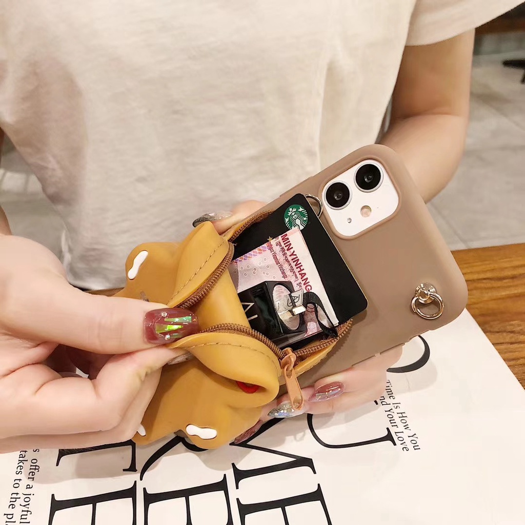 Cute cartoon pig snoopy biscuit Gingerbread Man zipper wallet soft phone case for samsung note 20 ultra s20 fe A21S A11 M11 A31 A51 A71 M30S A40S A10 A20 A30 A50 A30S A50S A70 ultra