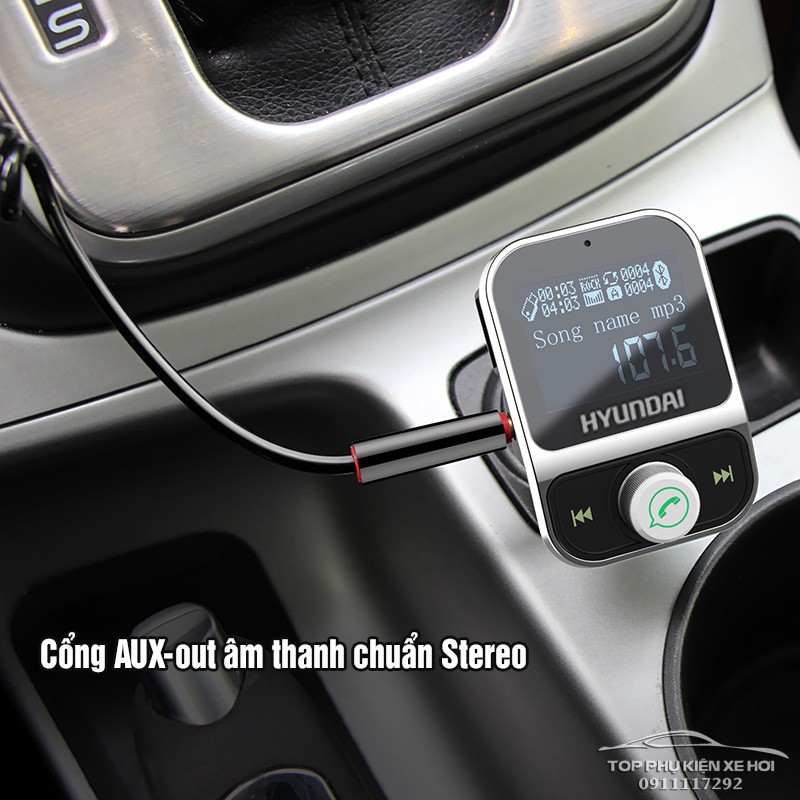 Tẩu nghe nhạc bluetooth HYUNDAI HY88, model new, AUX out