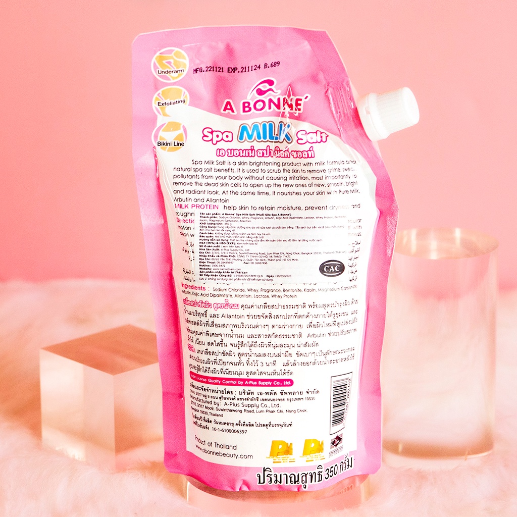 (CHÍNH HÃNG) Muối Tắm Sữa Bò Tẩy Tế Bào Chết A Bonne Spa Milk Salt Thái Lan 350gr | BigBuy360 - bigbuy360.vn