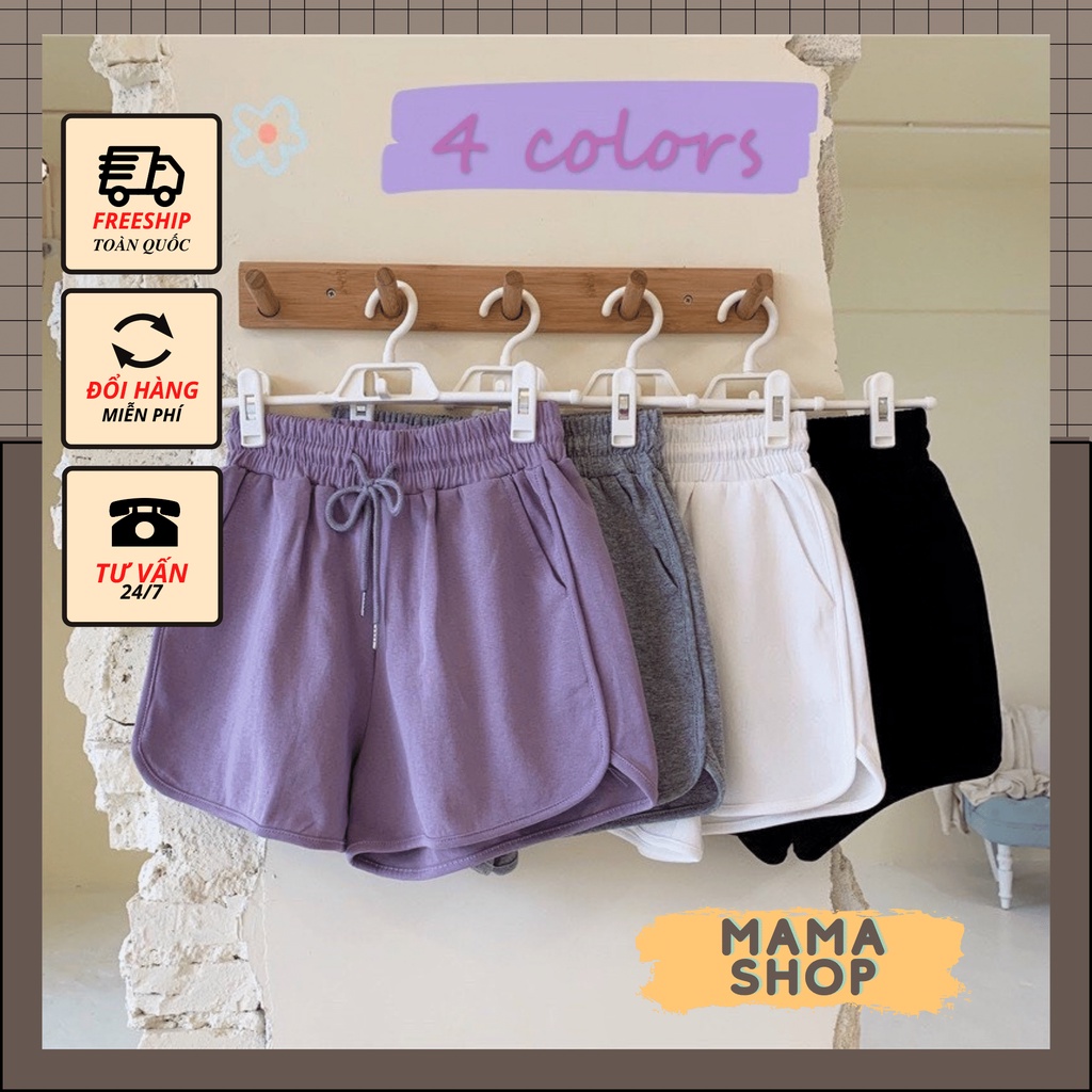 Quần Short Nữ Trơn Mặc Nhà Lưng Thun Thiết Kế Dây Rút Thời Trang,Chất Liệu Cotton Cao Cấp 4 Màu Trẻ Chung
