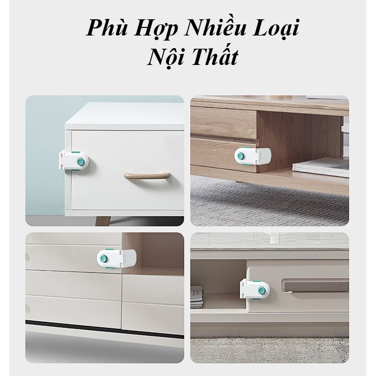 Thanh Chắn Khóa Cửa Tủ, Hộc Tủ, Ngăn Kéo (Set 2 Cái) - KUB