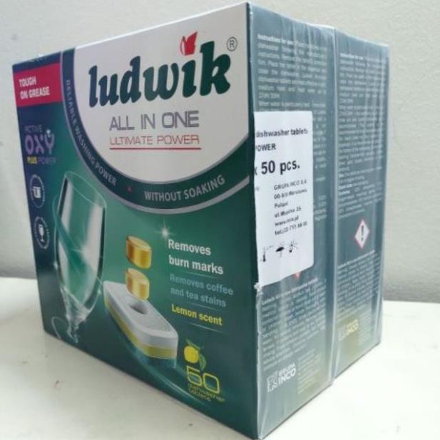 Combo 3 hộp viên rửa bát Ludwik 30v All in one (30x3=90 viên)