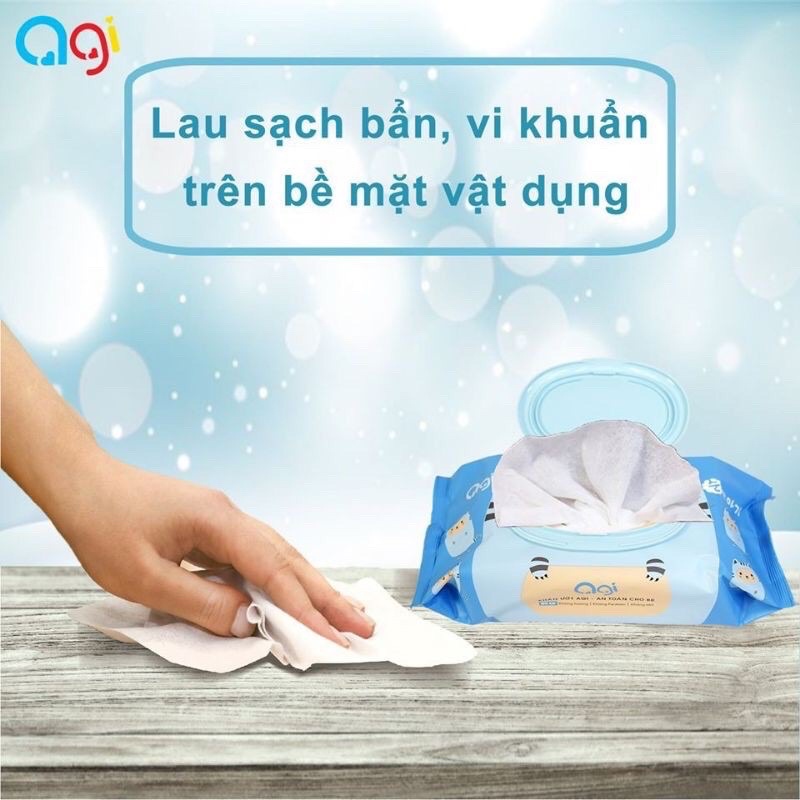 Gói 100 tờ khăn ướt AGI 100 tờ không mùi / an toàn cho bé