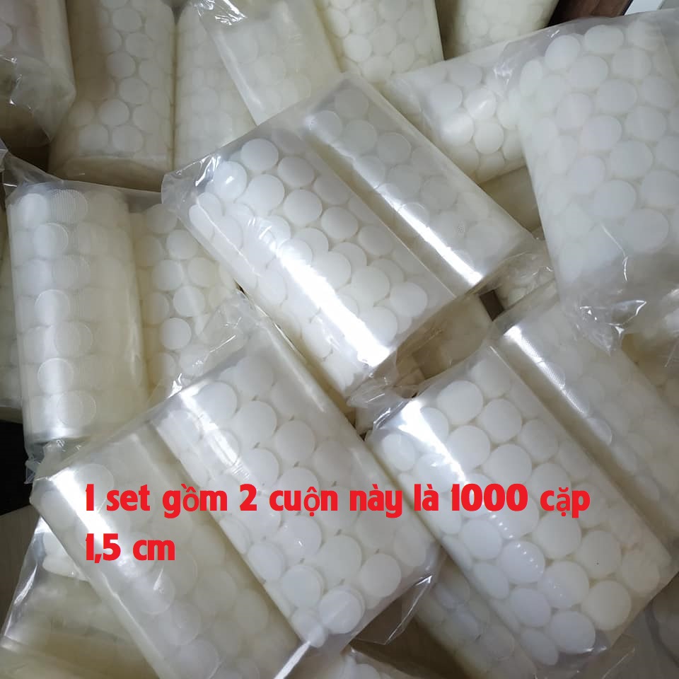 Combo 1000 cặp verclo, băng dính nhám 1cm, 1,5 cm,2cm mặt gai trong