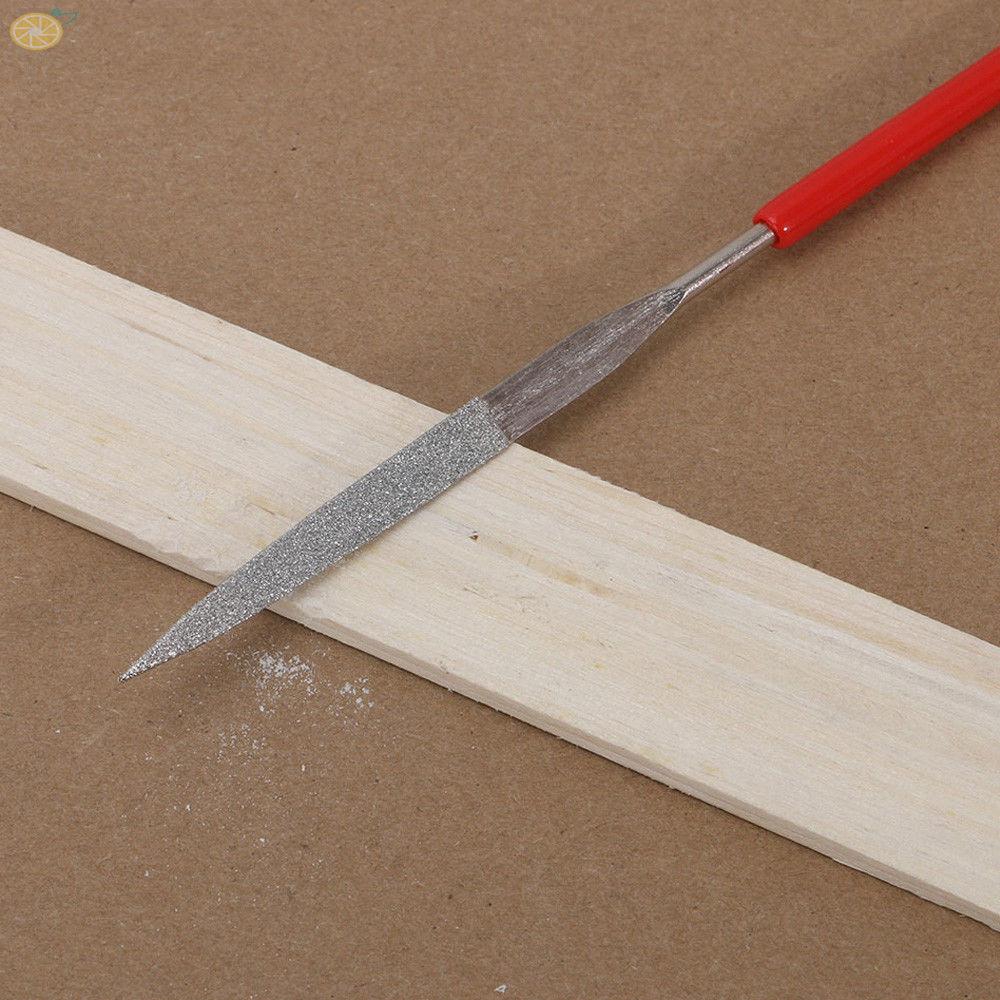 1 sET Alloy 10pcs/Set 140*3mm 120 mesh Mini Electroplated Needle Metal Carving Craft Hand Tool Useful Diamond File Rasp