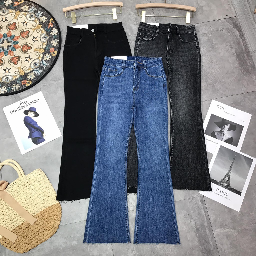 Quần jeans loe 3 MÀU CẮT GẤU mã 8026+8282+8381 (kèm ảnh thật, video) | BigBuy360 - bigbuy360.vn