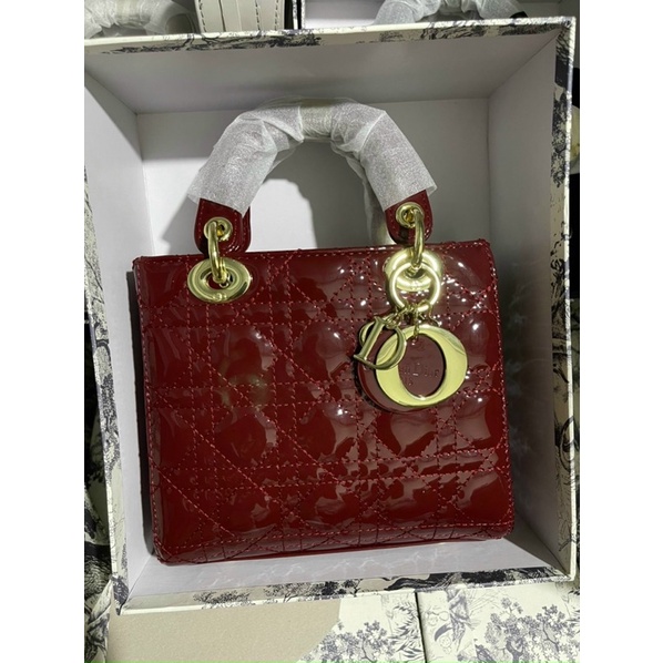 Túi Đior vân da bóng 5 ô size 20 full hộp chuẩn sup sịn loại đẹp