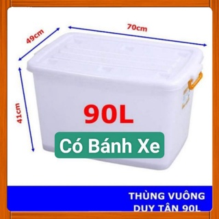 🚀HOẢ TỐC 1H🚀Thùng nhựa có bánh xe 90L Duy Tân 70 x 49 x 41cm