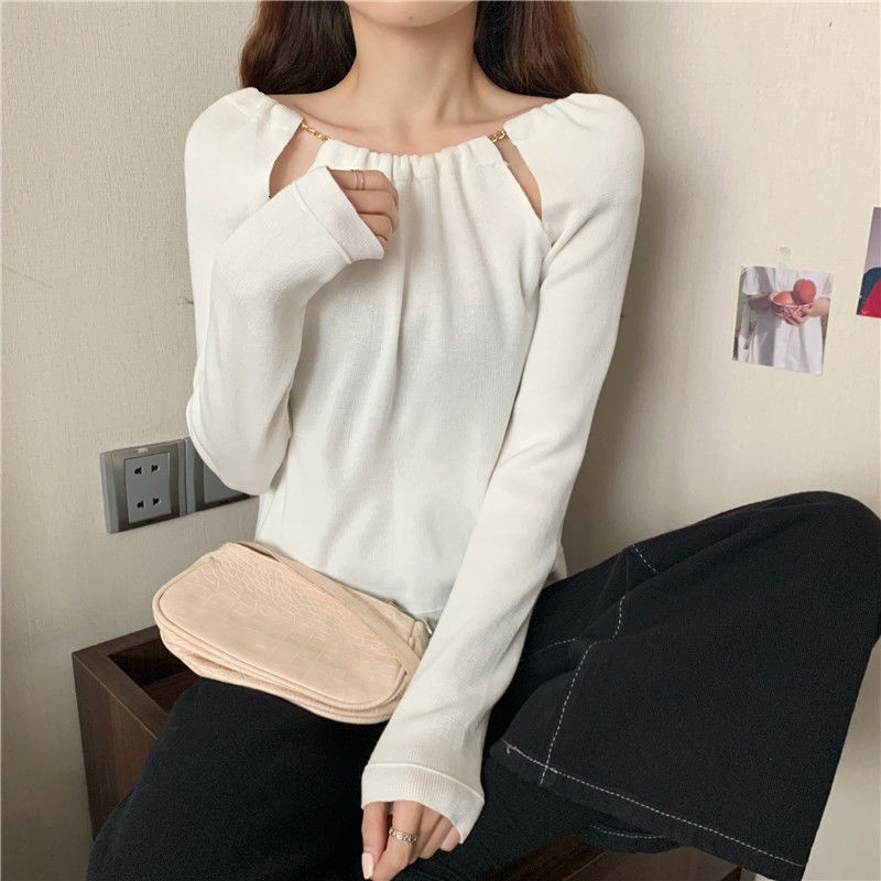 Áo dệt kim Pure Cube cổ tròn mỏng thời trang mới mẻ cho nữ