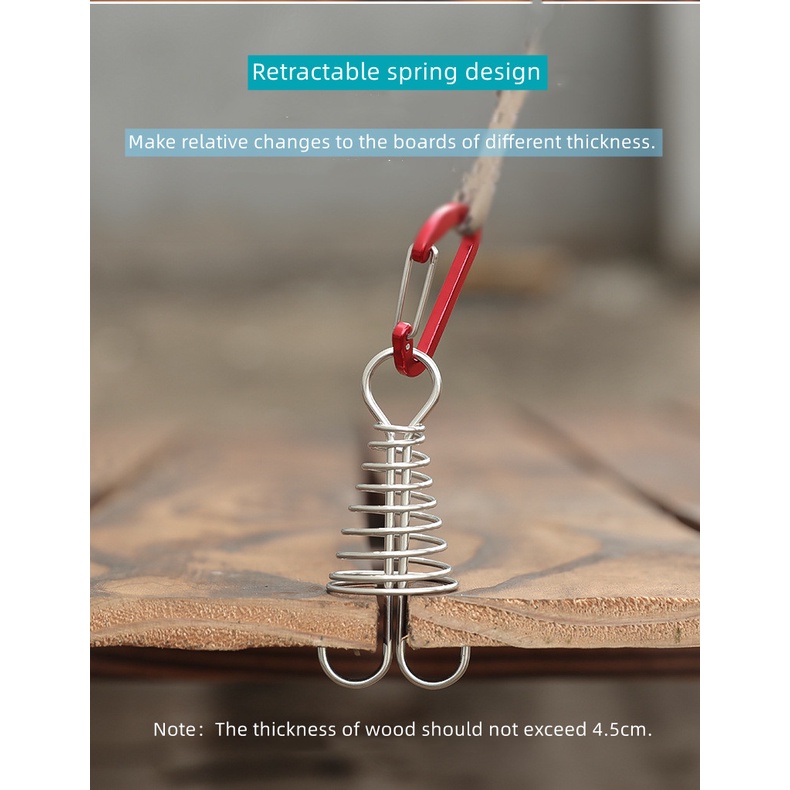 Móc Lò Xo Bằng Thép Không Gỉ Chuyên Dụng Cho Dựng Lều