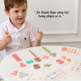 Hộp số và que tính bằng gỗ