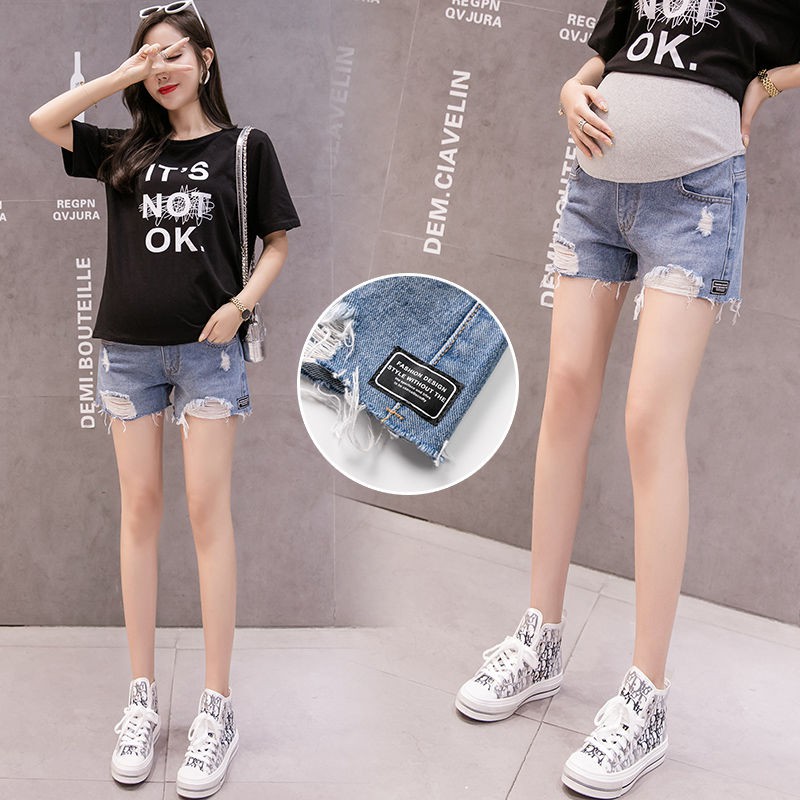 Quần Short Jeans Thoải Mái Cho Bà Bầu