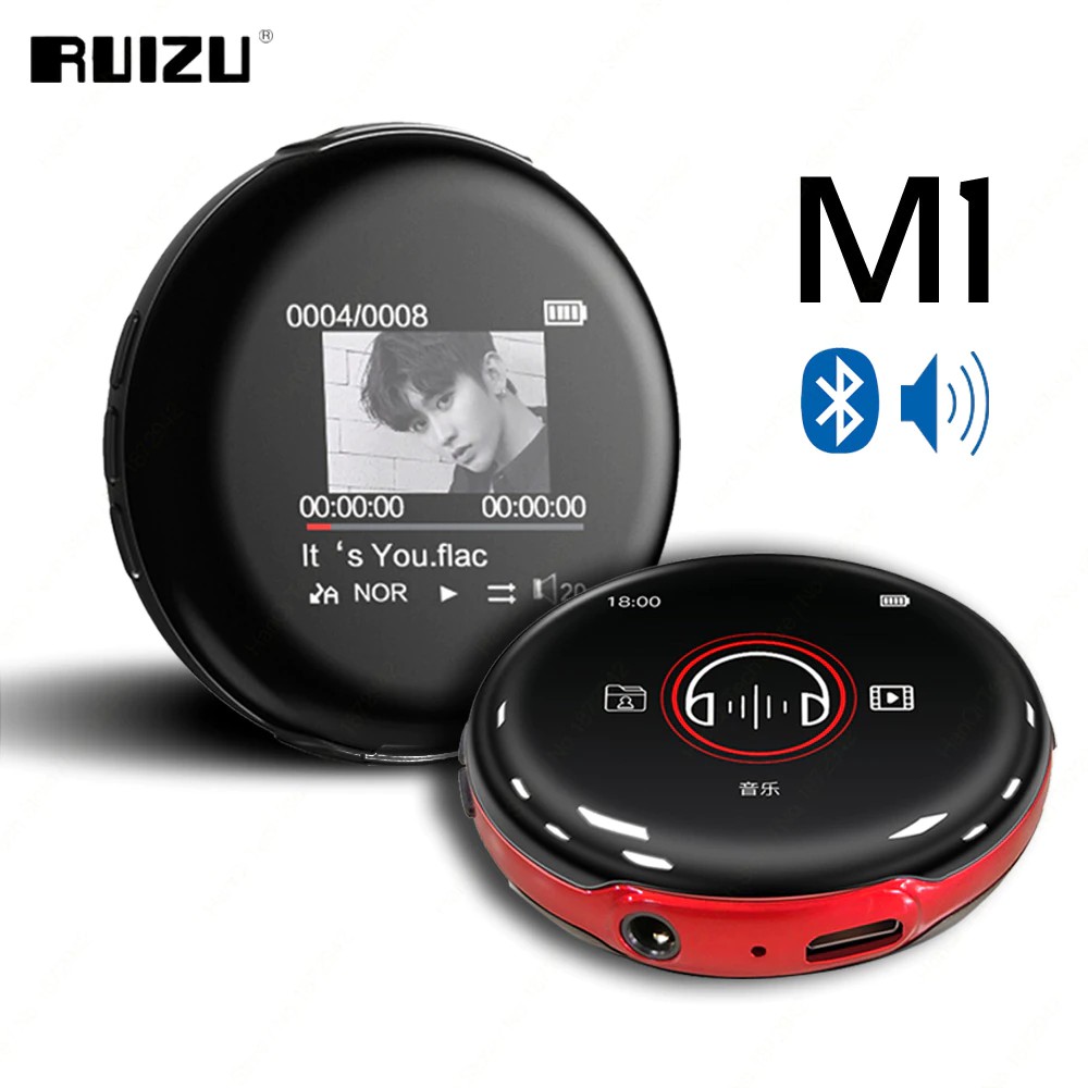 (QUÀ TẶNG 99K)Máy nghe nhạc Ruizu M1 kết nổi Bluetooth, dạng tròn, kèm loa ngoài, có thể nghe nhạc, ghi âm, ebook...