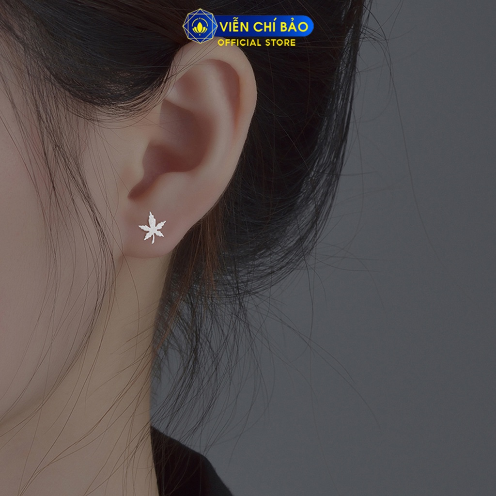Bông tai bạc nữ lá phong chất liệu bạc 925 thời trang phụ kiện trang sức nữ thương hiệu Viễn Chí Bảo E090