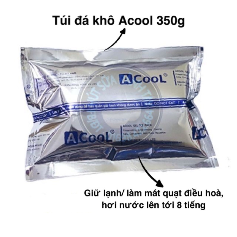 Túi Đá Khô, Đá Khô Giữ Lạnh Acool Bảo Quản Sữa/ Thực Phẩm Trọng Lượng 350g
