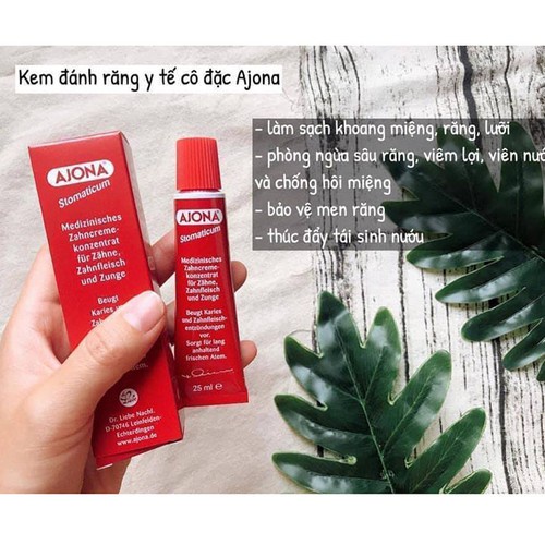 Kem đánh răng Ajona 25ml trắng răng loại bỏ cao răng ngừa sâu răng hiệu quả