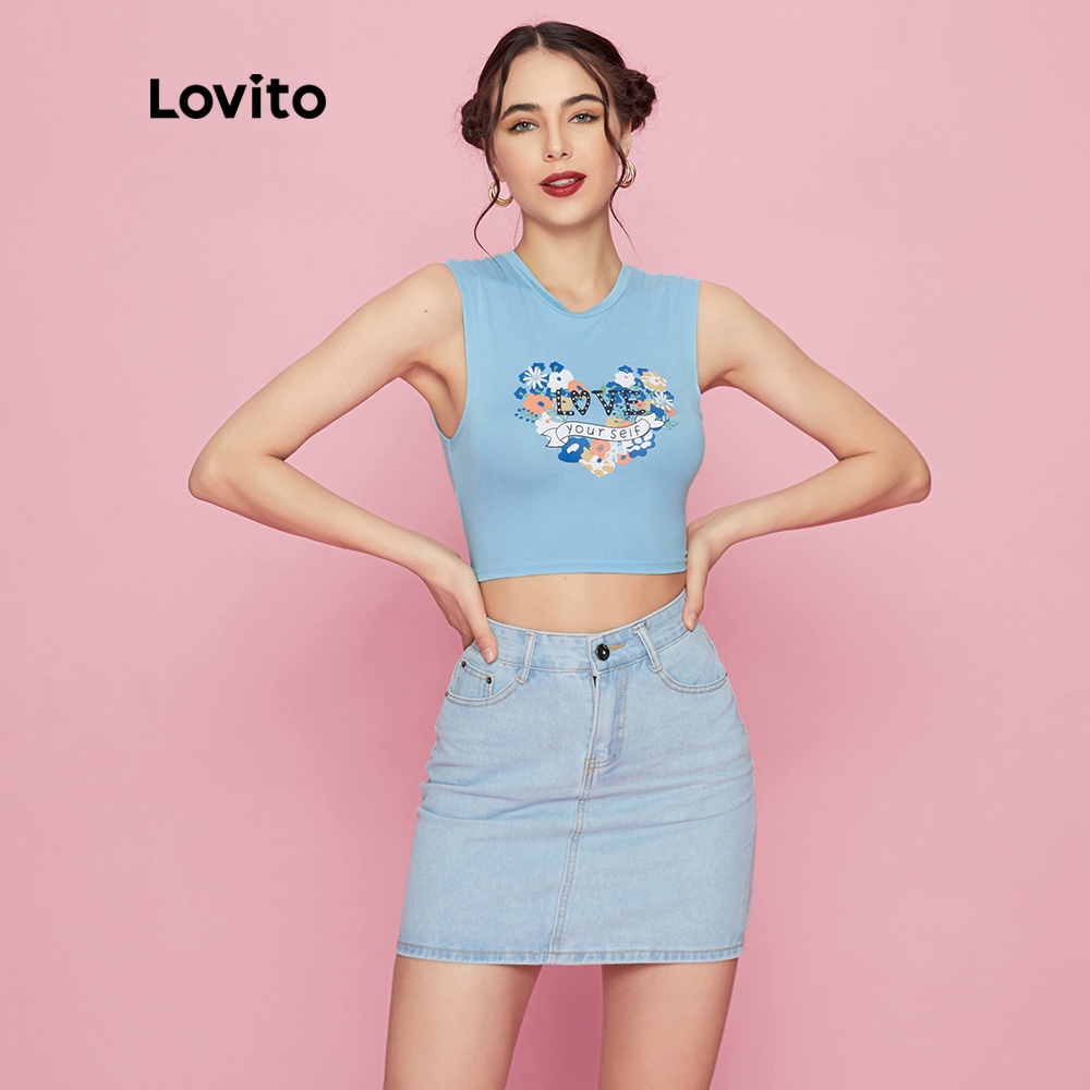 Áo trễ vai in hình trái tim Lovito L09901
 | BigBuy360 - bigbuy360.vn