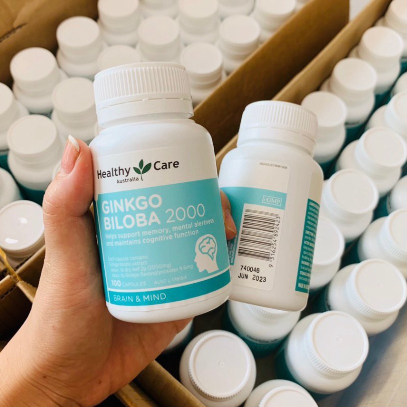 Bổ não Ginkgo Úc Biloba 2000 Healthy Care. Viên uống bổ não bổ huyết ích não