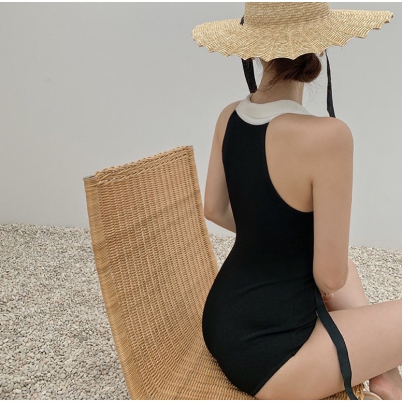 [XẢ KHO] BỘ BƠI MỘT MẢNH DÁNG CỔ POLO HÀN QUỐC - BKN007