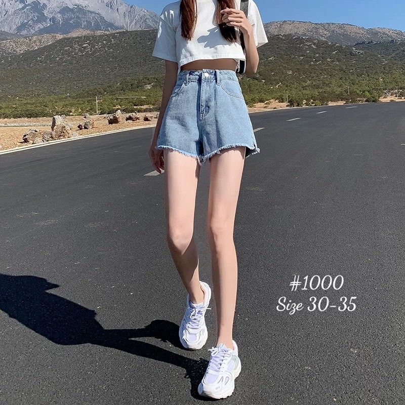 Quần Short Jean Nữ Trơn Lưng Cao Bigsize Từ 40kg Đến 80kg Có 3 Màu Ms1000