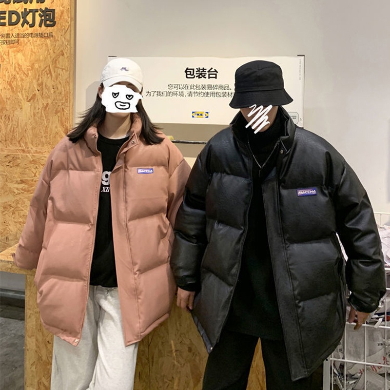 Áo khoác cotton giữ ấm in chữ phong cách Hong Kong thời trang dành cho nữ